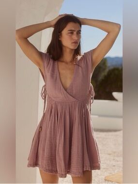 Free People Mauve Pink Mini Dress